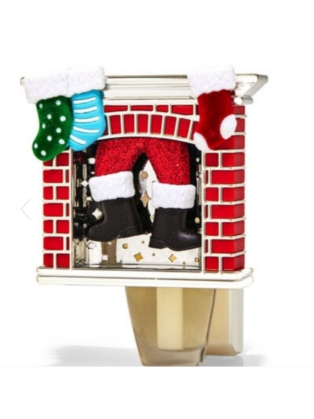 SANTA IN FIREPLACE NIGHTLIGHT WALLFLOWERS FRAGRANCE PLUG BY BATH AND BODY WORKS - Picture 2 of 2